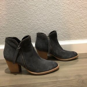 Dolce vita grey suede zipper booties